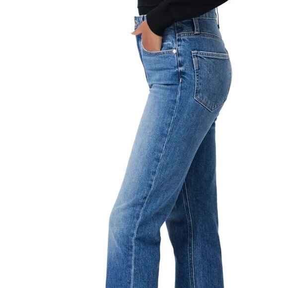 PAIGE Stella High Waist Straight Leg Jeans in Stronghold - Picture 3 of 4